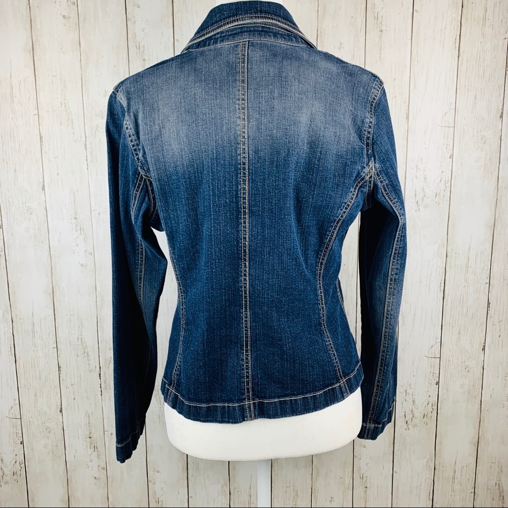 STYLE & CO Blue Jean Denim Jacket Petite Medium - Picture 3 of 4